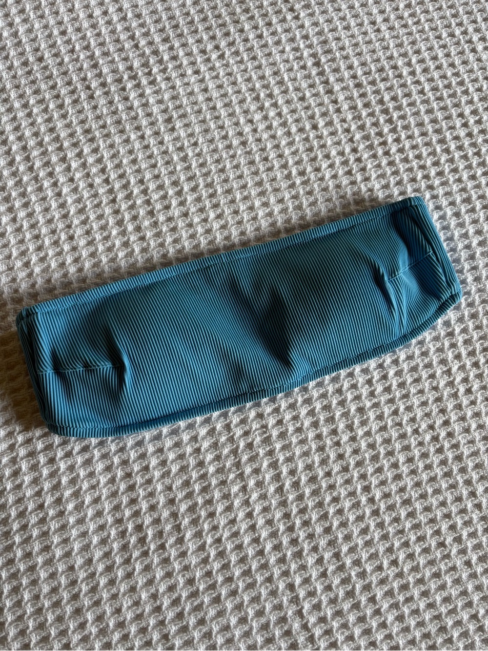 aerie Teal Ribbed Bandeau Swim Top